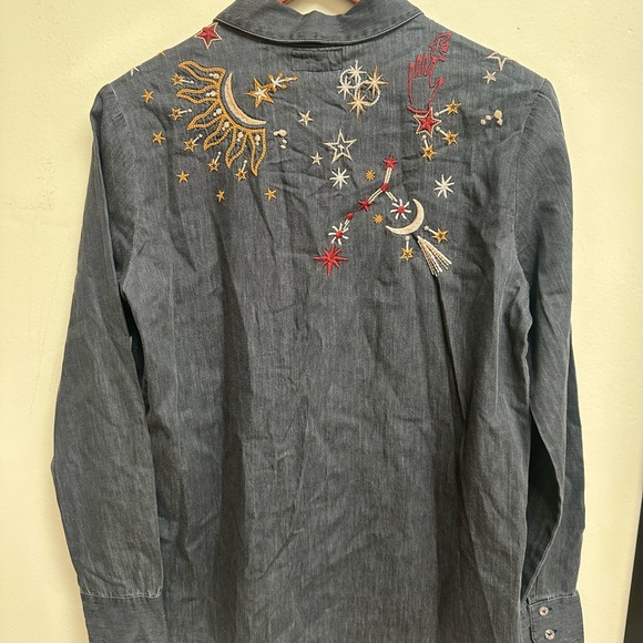 NWT Johnny Was Astraea Denim Shirt Eye Moon - Picture 3 of 8